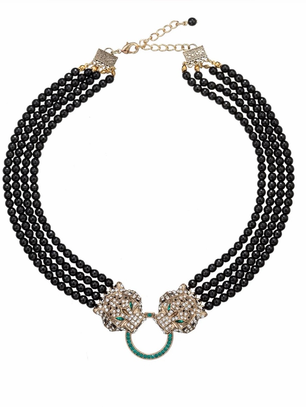 NWT ⚜️🖤⚜️ Eye Candy Double Leopard Statement Necklace